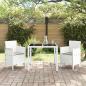 Preview: Gartenstuhl Set aus 2 Weiß Taupe Kunststoff-Rattan Polyester