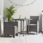 Preview: ARDEBO.de - Gartenstuhl Set mit 2 Hellgrau Poly-Rattan und Stahl Standard