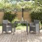Preview: Gartenstuhl Set mit 2 Hellgrau Poly-Rattan und Stahl Standard