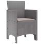 Preview: Gartenstuhl Set mit 2 Hellgrau Poly-Rattan und Stahl Standard