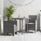 Preview: ARDEBO.de - Gartenstuhl Set aus 2 Hellgrau Kunststoff Rattan Standard