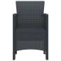 Preview: Gartenstuhl Set von 4 Anthrazit Poly-Rattan Mittel Leicht