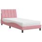 Preview: Bett mit Matratze Rosa 90x200 cm Samt