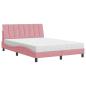 Preview: Bett mit Matratze Rosa 120x200 cm Samt
