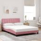 Preview: Bett mit Matratze Rosa 120x200 cm Samt