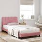 Preview: Bett mit Matratze Rosa 100x200 cm Samt