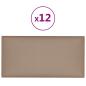 Preview: Wandpaneele 12 Stk. Cappuccino-Braun 60x30cm Kunstleder 2,16 m²
