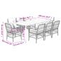 Preview: 9-tlg. Garten-Essgruppe mit Kissen Grau Poly Rattan