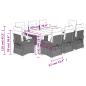 Preview: 9-tlg. Garten-Essgruppe mit Kissen Grau Poly Rattan
