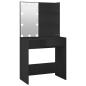 Preview: Schminktisch mit LED-Leuchten Schwarz 74,5x40x141 cm