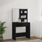 Preview: Schminktisch mit LED-Leuchten Schwarz 74,5x40x141 cm