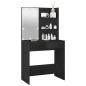 Preview: Schminktisch mit LED-Leuchten Schwarz 74,5x40x141 cm