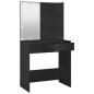 Preview: Schminktisch mit LED-Leuchten Schwarz 74,5x40x141 cm