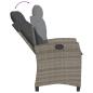 Preview: 7-tlg. Garten-Essgruppe mit Kissen Grau Poly Rattan