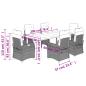 Preview: 7-tlg. Garten-Essgruppe mit Kissen Schwarz Poly Rattan