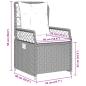 Preview: 9-tlg. Garten-Essgruppe mit Kissen Grau Poly Rattan