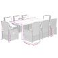 Preview: 9-tlg. Garten-Essgruppe mit Kissen Beige Poly Rattan