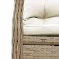 Preview: 7-tlg. Garten-Essgruppe mit Kissen Beige Poly Rattan