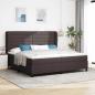 Preview: ARDEBO.de - Boxspringbett mit Matratze Dunkelbraun 200x200 cm Stoff