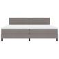 Preview: Bettgestell mit Matratze Hellgrau Stoff 200 x 200 cm Bettmatratze
