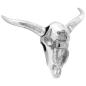 Preview: Wandmontierter Stierkopf Silber 34x13x53 cm Aluminium