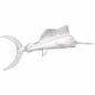 Preview: ARDEBO.de - Wandmontierte Schwertfisch Silber 91x8x26 cm aus Aluminium