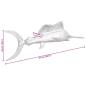Preview: Wandmontierte Schwertfisch Silber 91x8x26 cm aus Aluminium