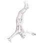 Preview: ARDEBO.de - Skulptur Silber 22x8x25 cm Aluminium fallender Mann