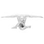 Preview: Skulptur Silber 63x20x22 cm Aluminium Dankender Mann