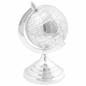 Preview: ARDEBO.de - Globus Skulptur Silber 16,5x14x26 cm aus Aluminium