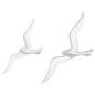 Preview: Wandmontierte Möwe 2er Set Silber Aluminium