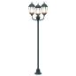 Preview: Gartenlichtmasten 3-Lampe E27 Grün 220 cm Aluminium