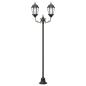 Preview: Gartenlichtpfosten 2-Lampe E27 Bronze 220 cm Aluminium