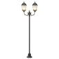Preview: Gartenlichtpfosten 2-Lampe E27 Bronze 220 cm Aluminium