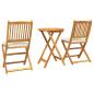 Preview: 3-teiliges Garten Bistro Set aus solidem Akazienholz