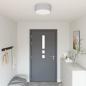 Preview: ARDEBO.de - Deckenleuchten, Flush Mount, Grau Ø 38 cm, Stoff E27