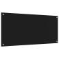 Preview: Küchenrückwand Schwarz 110x50x0,6 cm aus gehärtetem Glas