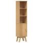 Preview: Badezimmer-Schrank Braun 35x30x159 cm Massivholz Kiefer