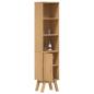 Preview: Badezimmer-Schrank Braun 35x30x159 cm Massivholz Kiefer
