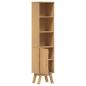 Preview: Badezimmer-Schrank Braun 35x30x159 cm Massivholz Kiefer