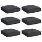 Preview: Outdoor Kissen Set aus 6 Schwarz Polyester 40 cm x 40 cm x 8 cm