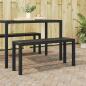 Preview: ARDEBO.de - Gartenbank Schwarz 100 x 28 x 45 cm Stahl