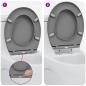 Preview: Schnellverschluss-Toilettensitz mit sanftem Schließen Duroplast Grau