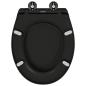 Preview: Toilettensitz mit Schnellverschluss und sanftem Schließen Duroplast Schwarz