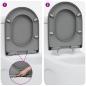 Preview: Toilettensitz mit Schnellverschluss und sanftem Schließen aus Duroplast Grau