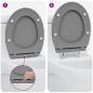 Preview: Toilettensitz Grau 45,5 x 37,5 x 3,8 cm Duroplast