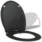 Preview: Toilettensitz Schwarz 45,5 x 37,5 x 3,8 cm Duroplast