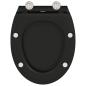 Preview: Toilettensitz Schwarz 45,5 x 37,5 x 3,8 cm Duroplast