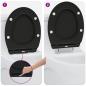 Preview: Toilettensitz Schwarz 45,5 x 37,5 x 3,8 cm Duroplast