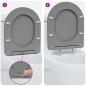 Preview: Toilettensitz Grau 47 x 36 x 3,4 cm Duroplast